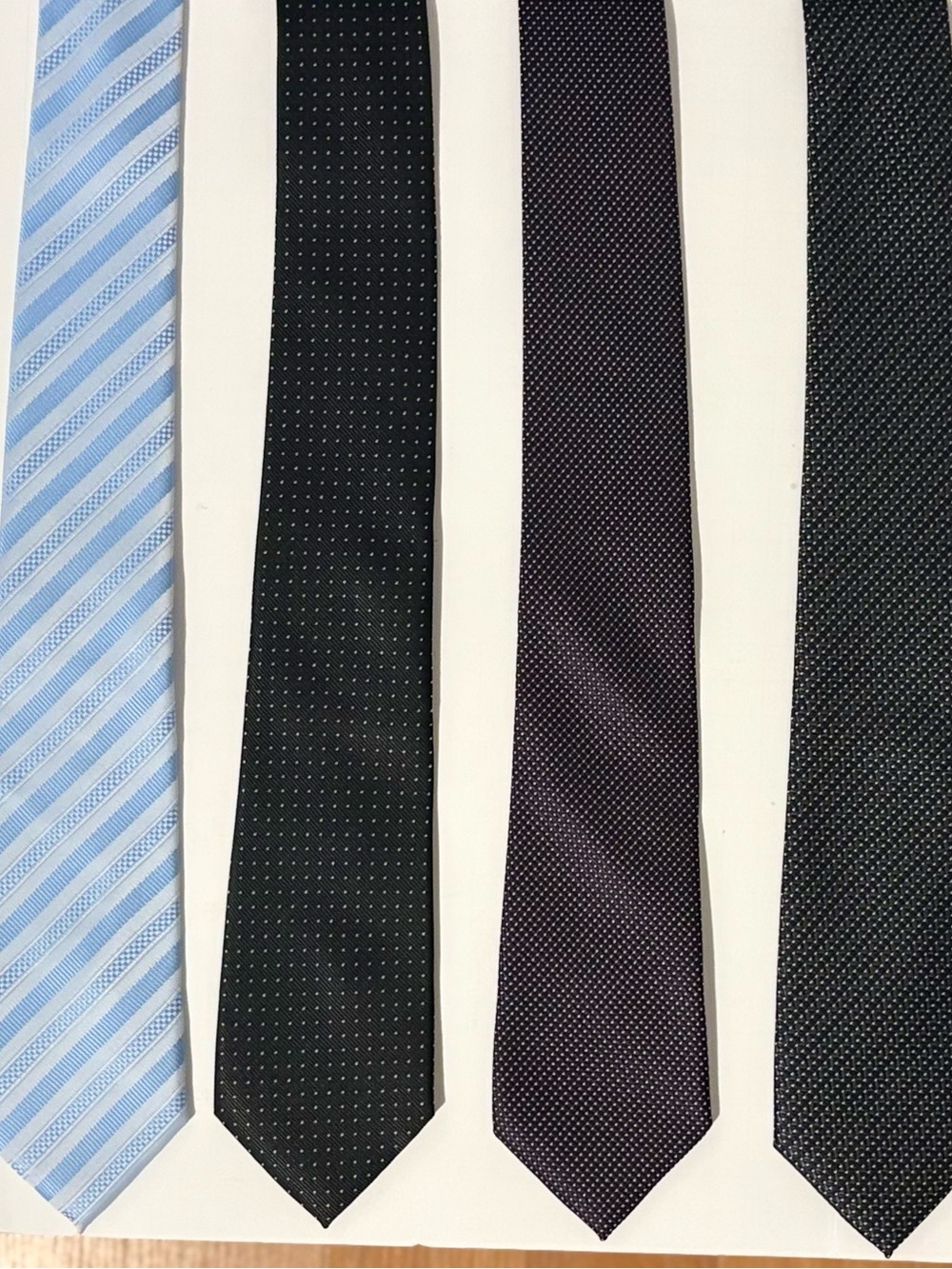 WeiShang Lot 4 Men’s 100% Silk Ties Neckties Blue Black Purple Business